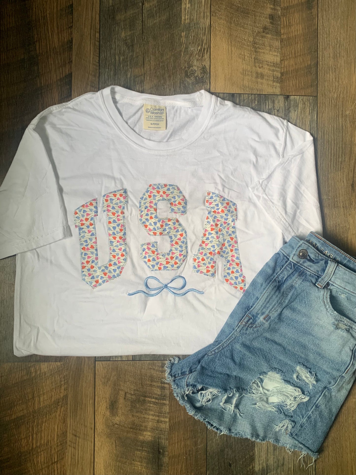 Floral Patriotic USA tee