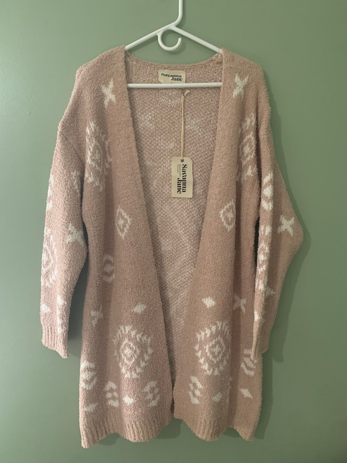 Aztec open front cardigan